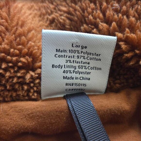 L (w flaw) Varley from Anthropologie sherpa Jones coat Caramel Cafe - Picture 5 of 10
